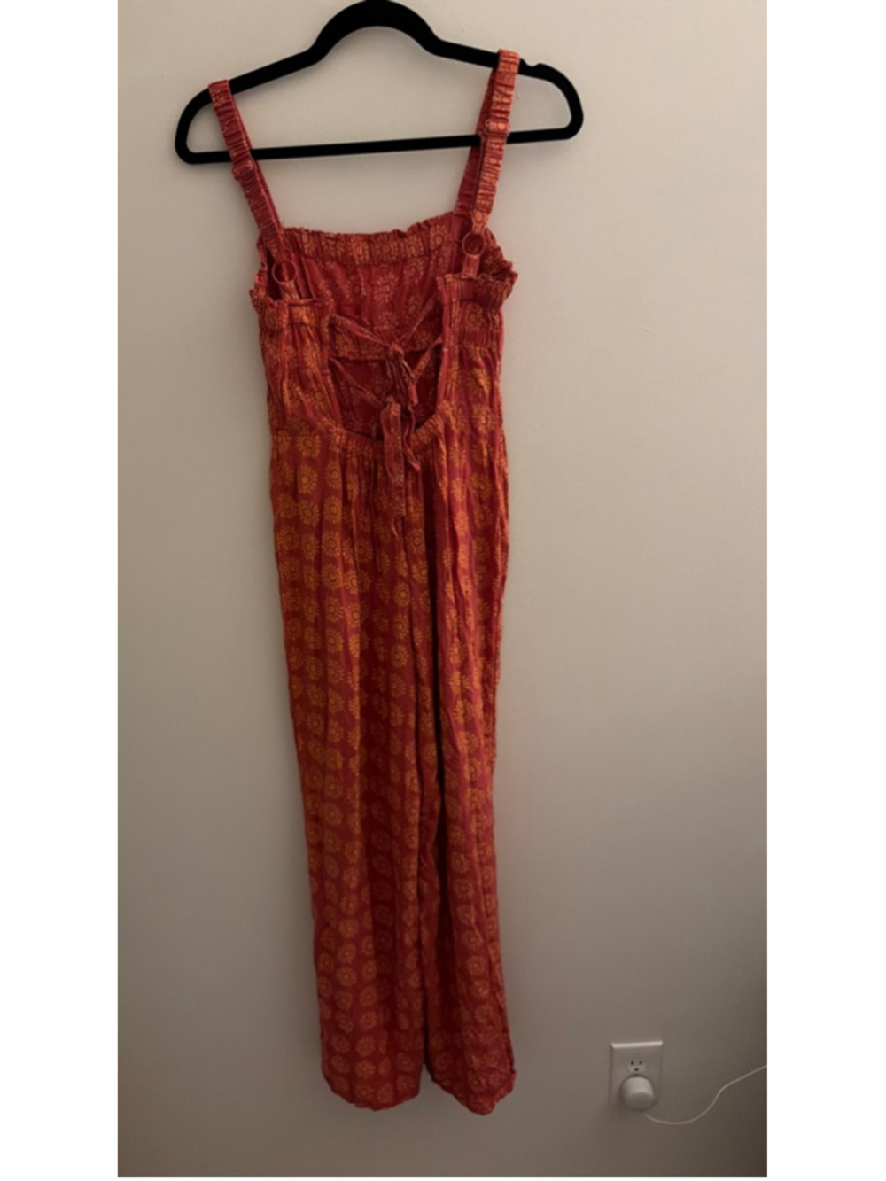 Women's Ecote Red Orange Floral Jumpsuit XSP - Picture 2 of 3